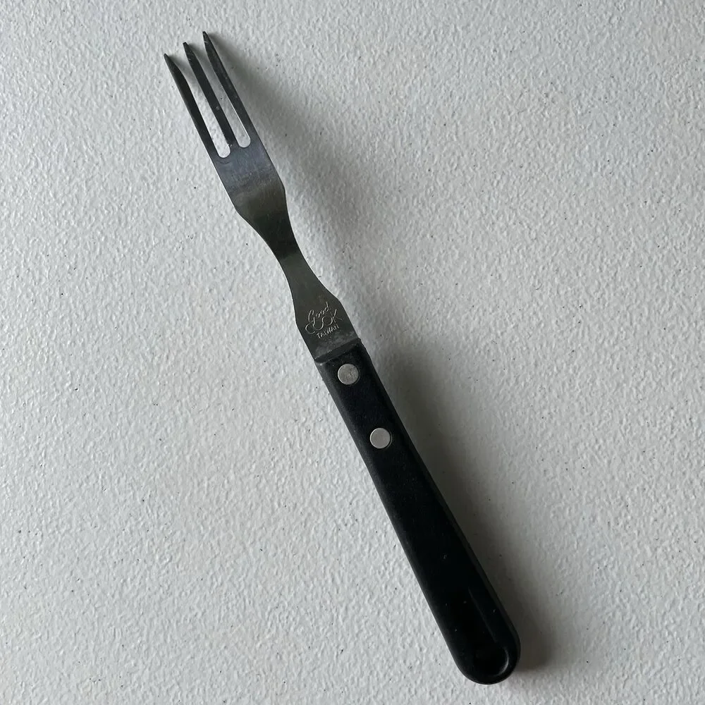Good Cook Taiwan 3 Tine Granny Fork Stainless Steel Black Handle Kitchen Utensil